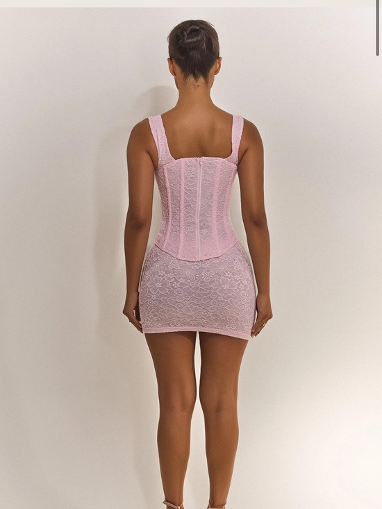 Mars The Label Dresses & Skirts - Women's Pink Lace Corset Mini Dress
